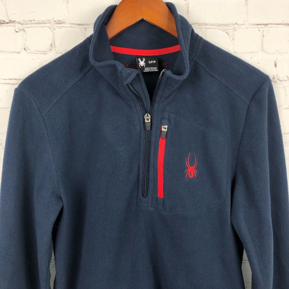 Spyder Blue Fleece Pullover Sweatshirt Men's Sz Small